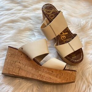 Sam Edelman Damara Cork Wedges Platforms Sandals Sz 9